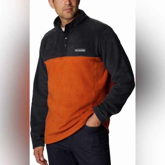 NWT Mens Columbia Steens Mountain Half Snap Warm Copper/Black Fleece Jacket Sz M - Picture 6 of 11